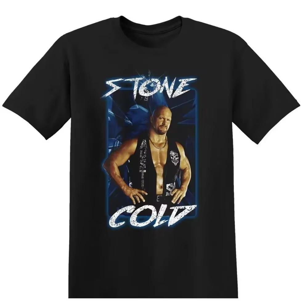 The Rock Wrestling T-skjorte Svart WWE Jeff Hardy Wrestling T-skjorte Randy Orton Ray Mysterio Wrestling T-skjorte WWE Oversize Casual Topp