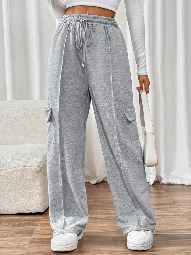 Women's Elastic High Waist Patchwork Straight-Leg Pants - 2025 New European & American Style