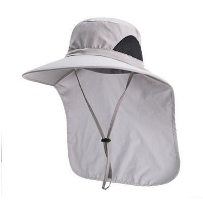 Unisex Summer UV Protection Fishing Cap Wide Brim Breathable Mesh Outdoor Fishing Climbing Hiking Sun Hat with Neck Flap