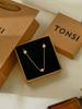 1 Piece Classic Fashion 5 Leaves Flower Pendant Necklace, 18K Gold Plated Stainless Steel Chain, Gift for Mother, Friends, Wife