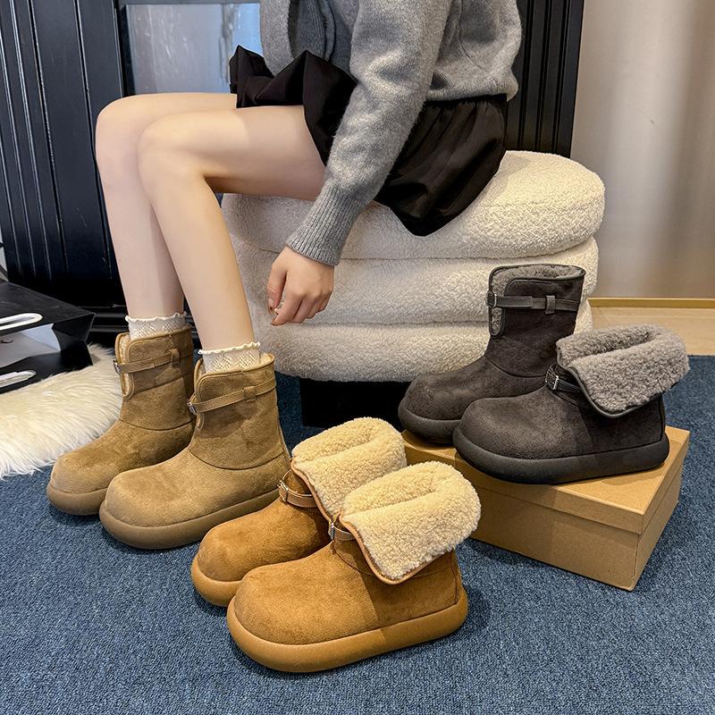 Women's soft elastic winter two-wear warm cold-proof padded snow boots thick-soled non-slip wear-resistant outdoor leisure sports cotton boots