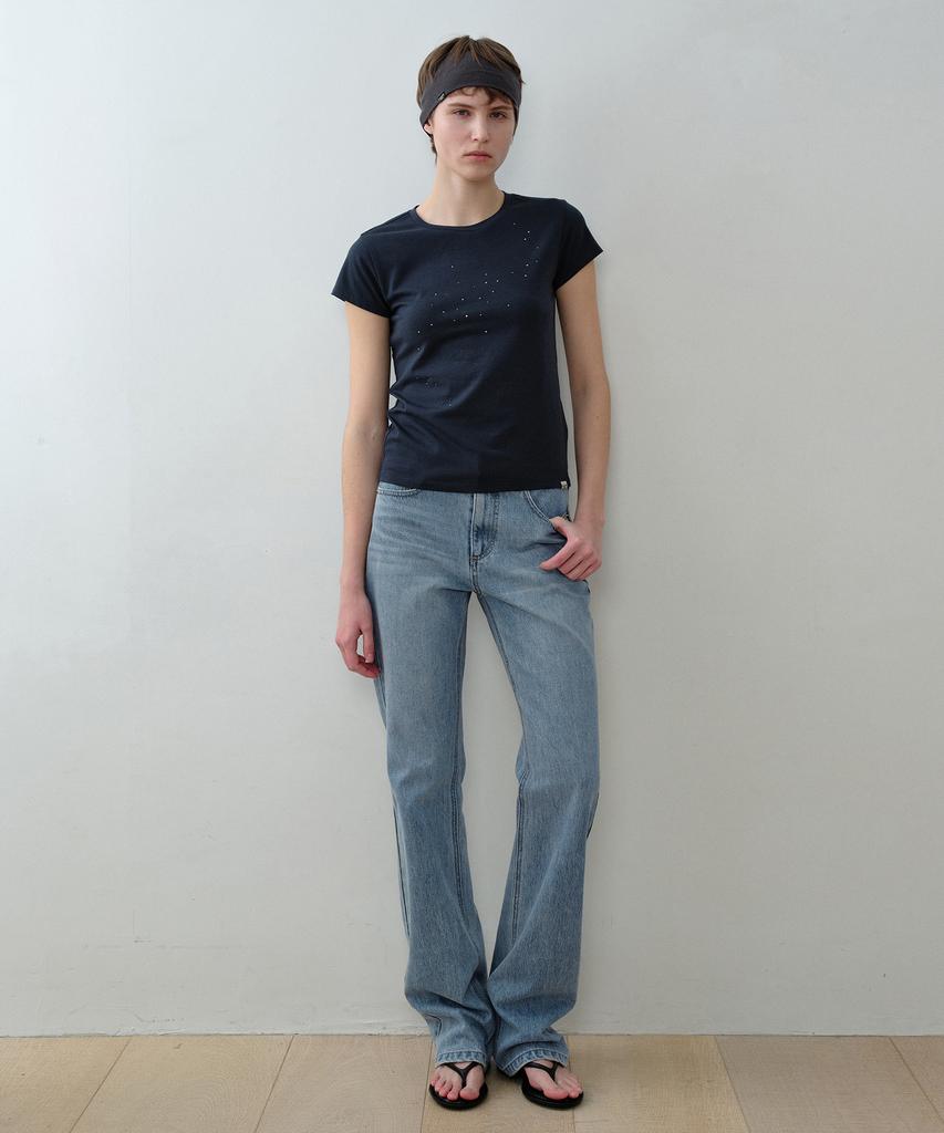 Simeteuligpeosenteu Sprinkled Stars T-Shirt / Navy