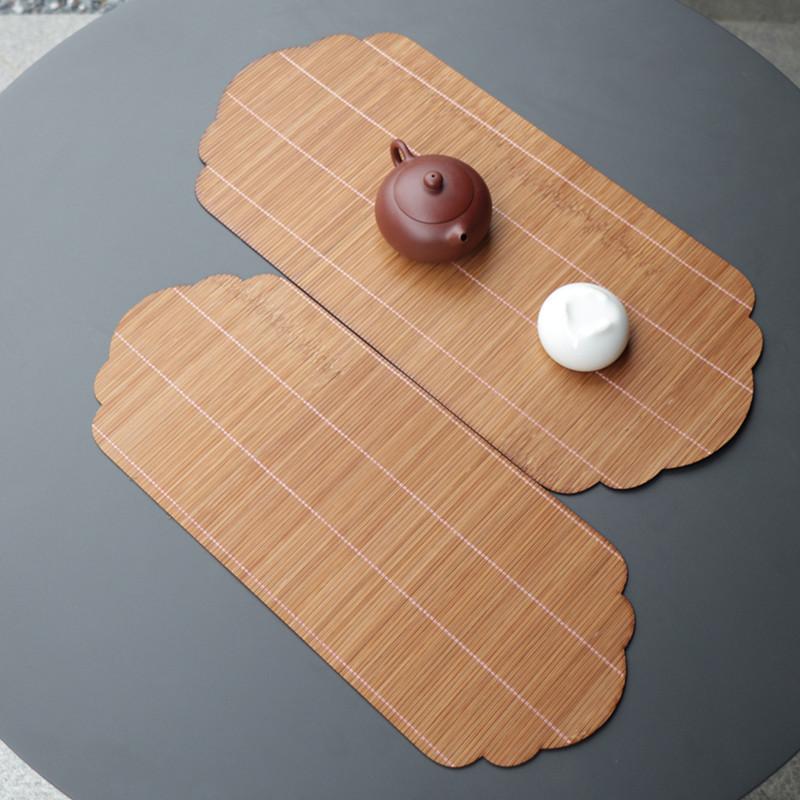 Bamboo Woven Mat Dry Foam Mat Chinese Tea Mat Waterproof Tea Table Mat High-end Fabric Tea Set Accessories