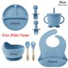 Personalized Name Baby Feeding Set Kids Silicone Plate Bowl Straw Cup Customized Children's Tableware Baby Supplies Newborn Gift