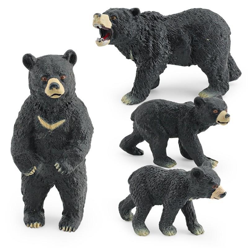 Realistic Pvc Asian Black Bear Model Figurine Durable Static Animal Toy Display