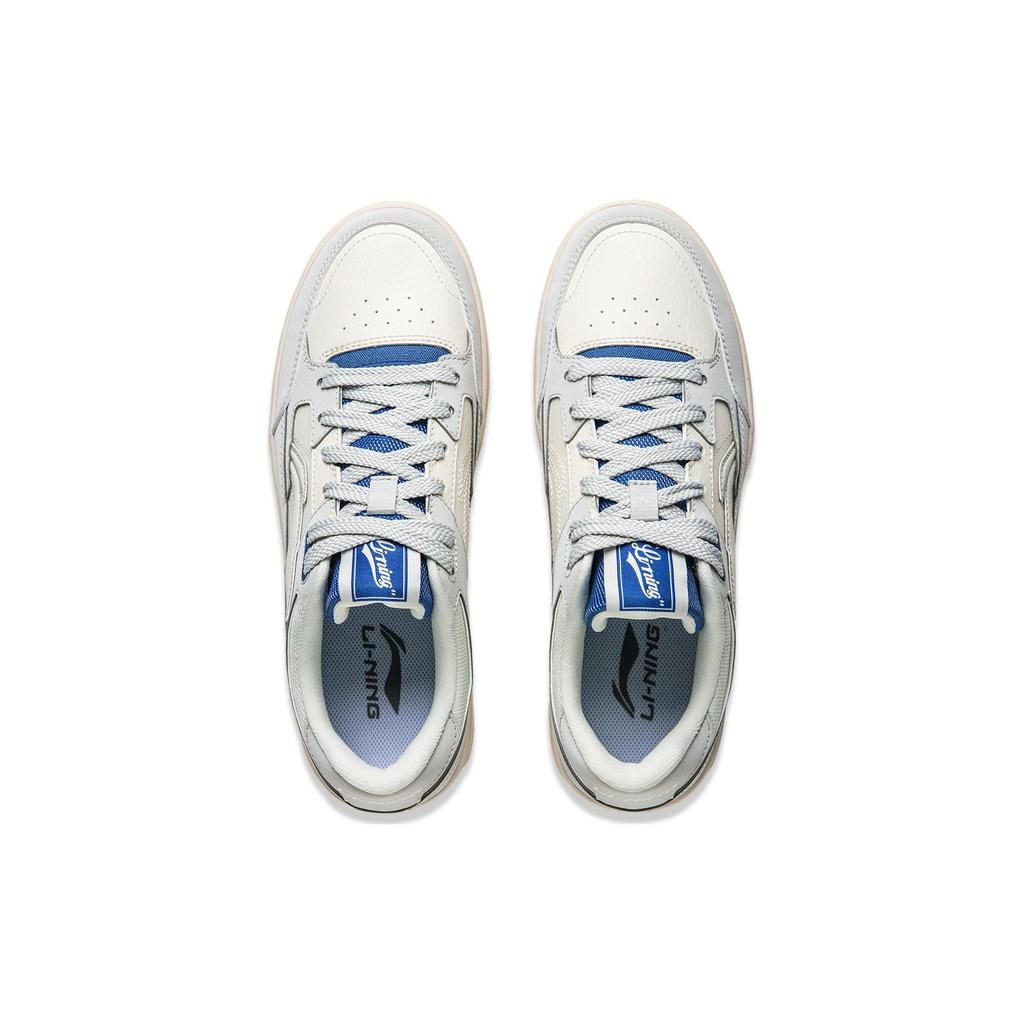 Li Ning Tianji Slip Resistant, Abrasion Resistant, Lightweight, Breathable Low top Skateboard Shoes Men's Gray White AGCU095-4