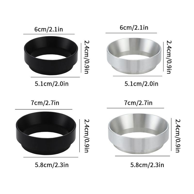 1Pcs 51/53/54/58mm Silver Black Coffee Dosing Ring Magnetic Espresso Intelligent Funnel For Portafilter Barista Tools