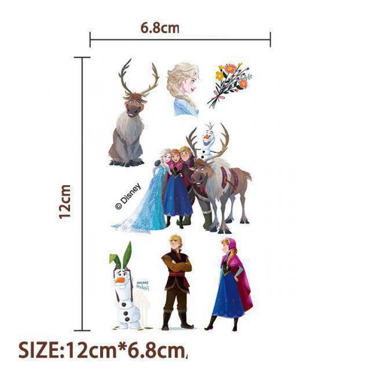 10Pcs/set Disney Princess Frozen Tattoo Stickers Princess Cartoon Tattoo For Birthday Gift Fake Body Art Tattoos