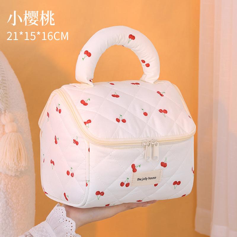 New Cute Little Cherry Cosmetic Bag Travel Portable Large Capacity Cosmetic Storage Bag Travel Toilet Bag