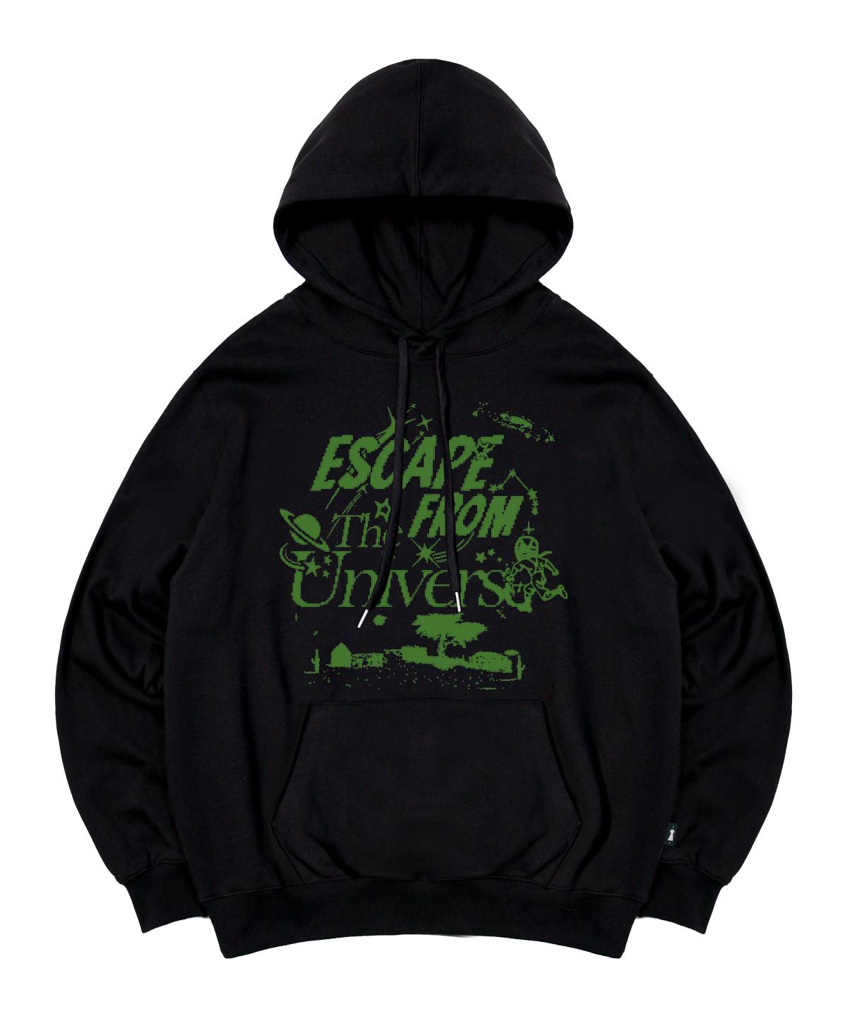 Escape From Green The Universe Print Hoodie Black L