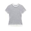 Kaslead New Arrival Women's Fashion Style Stylish Simple and Versatile Casual Double Layer T-shirt 5644318