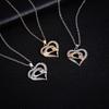 Mother's Day Mom Hold Kids Children Hand Love Heart Pendant Chain Necklace