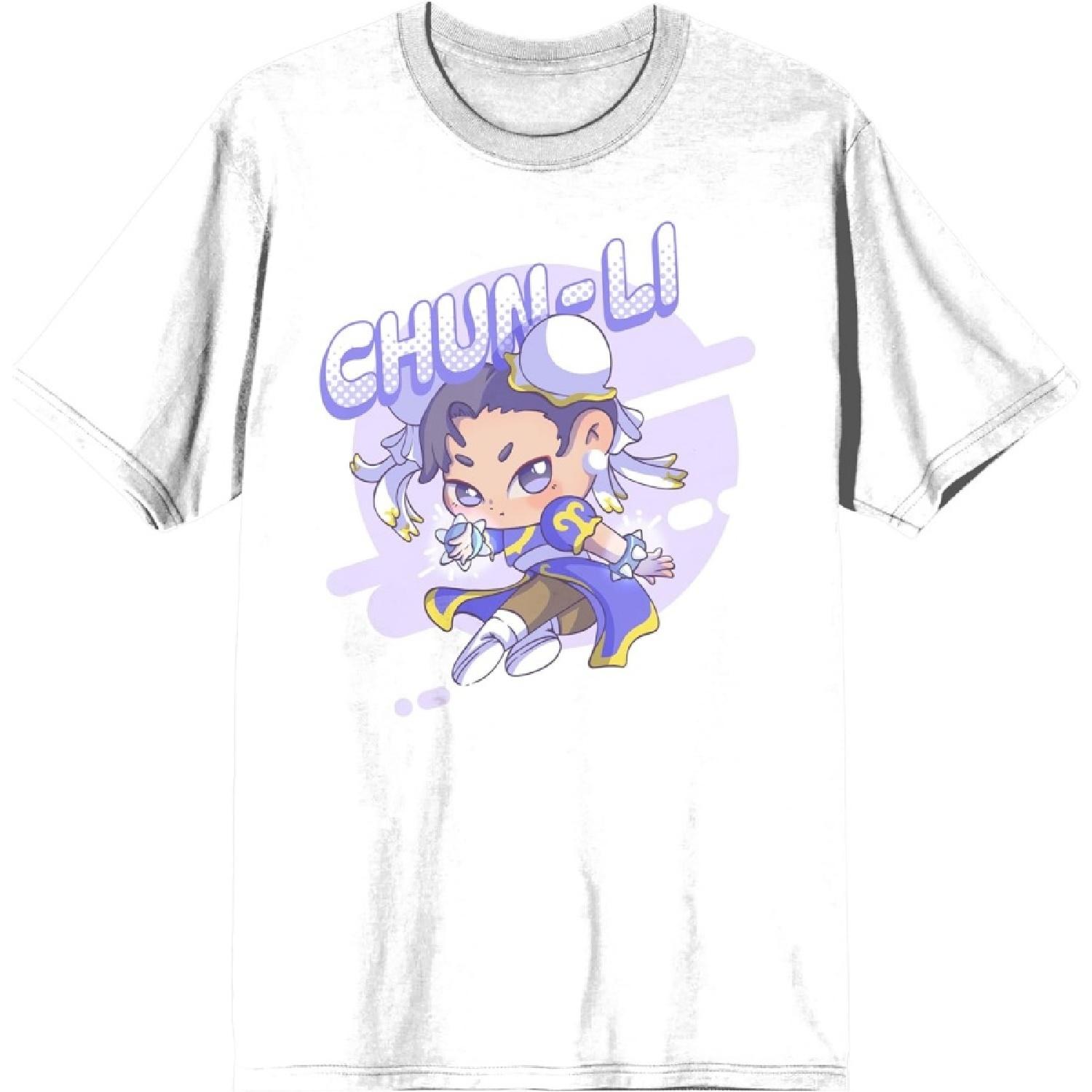 Bioworld Street Fighter Chibi Chun-Li Crew Neck Short Sleeve Adult White T-Shirt XXXXXL белый