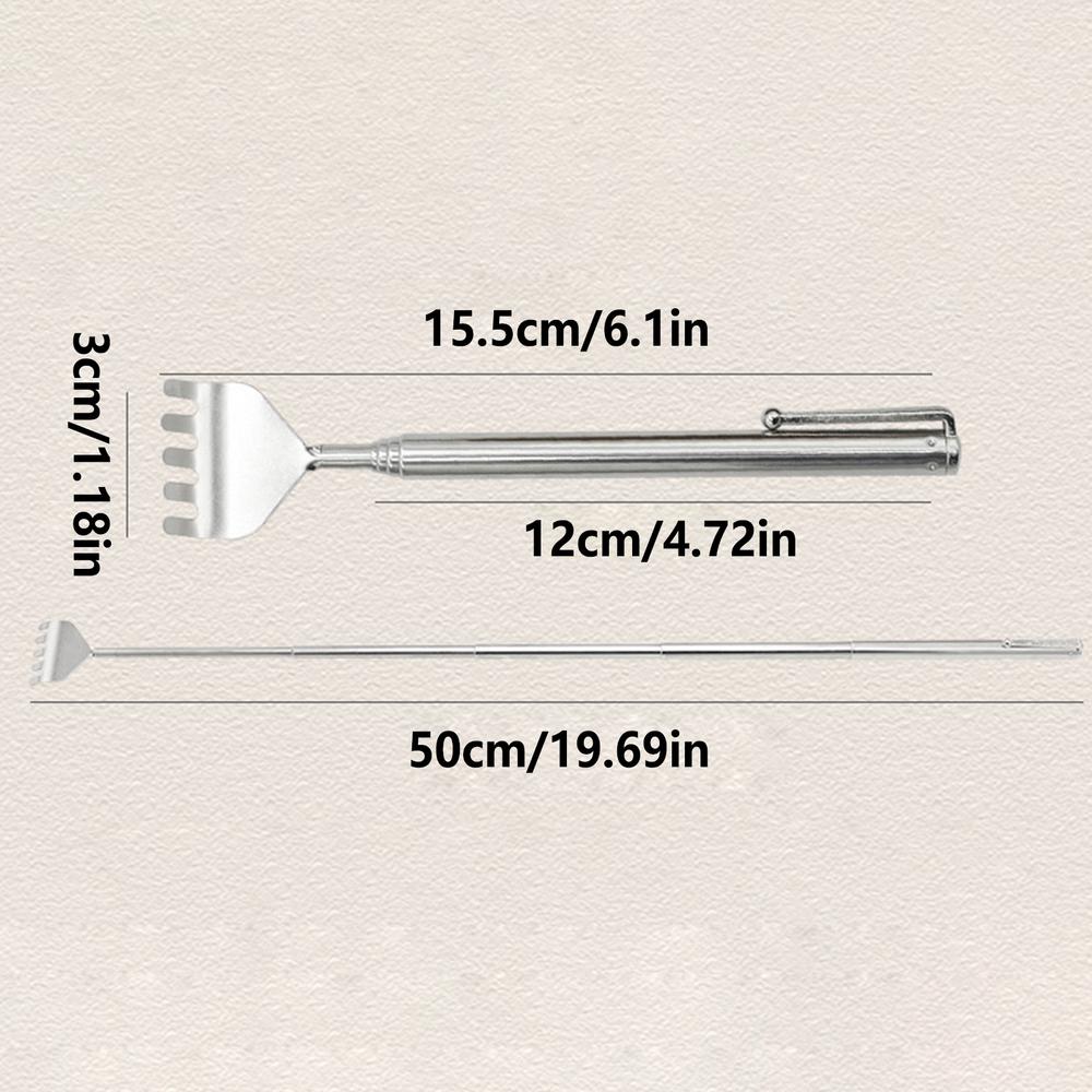 Metal Extendable Back Scratcher Portable Stainless Steel Compact Massager Portable Back Scratcher for Shoulder Home Gym Offices