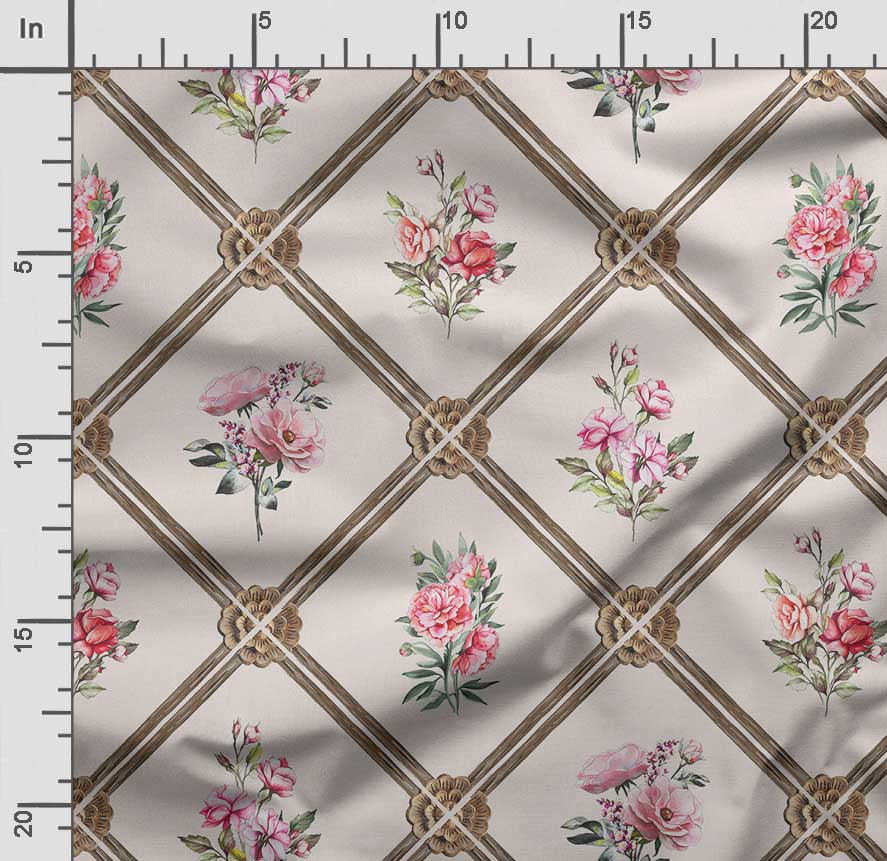 Soimoi Bird & Flowers Print,  Cotton Cambric, Quilting Fabric Sold by The Yard 42 Inch Wide, Medium Weight Cotton Fabric, Sewing  Supplies