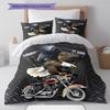 Indian Chiel Motor Pattern Bedding Quilt Set Quilt Cover Pillowcase Home Decoration Gift (1 * Duvet Cover + 2 * Pillowcase, Without Core)