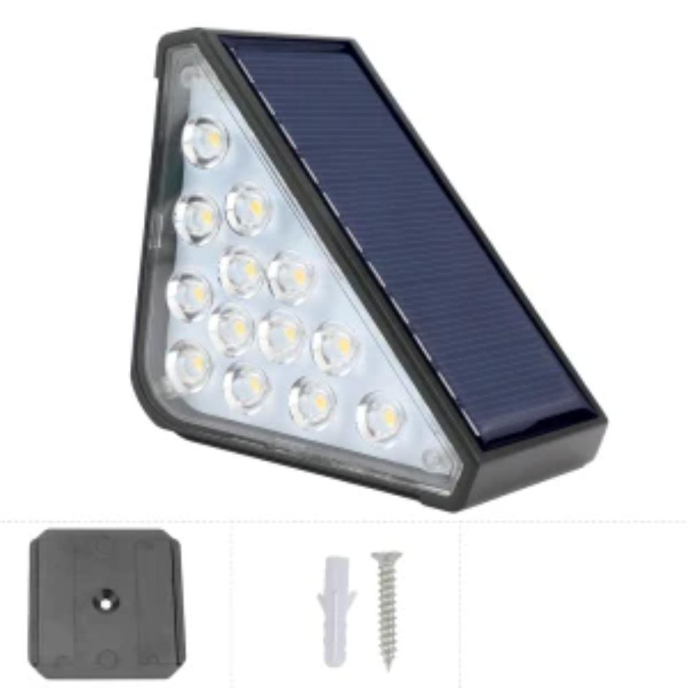 2PCS IP65 Waterproof Solar Triangle Step Lights Outdoor LED Deck Stair Fence Lamp Decorative Garden Yard Patio Pathway Lighting