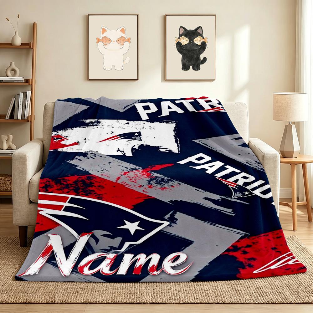 Custom Patriots Fan Gear Soft Throw Blanket Flannel Blanket Warm Sofa Bed Camping home Decor Unique Christmas Gift C1033