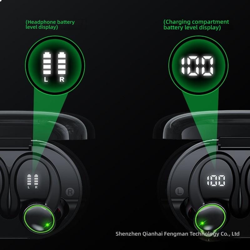 Sports Cycling Bluetooth 5.3 Earphones, Ear Hook Design ENC Noise Reduction Waterproof