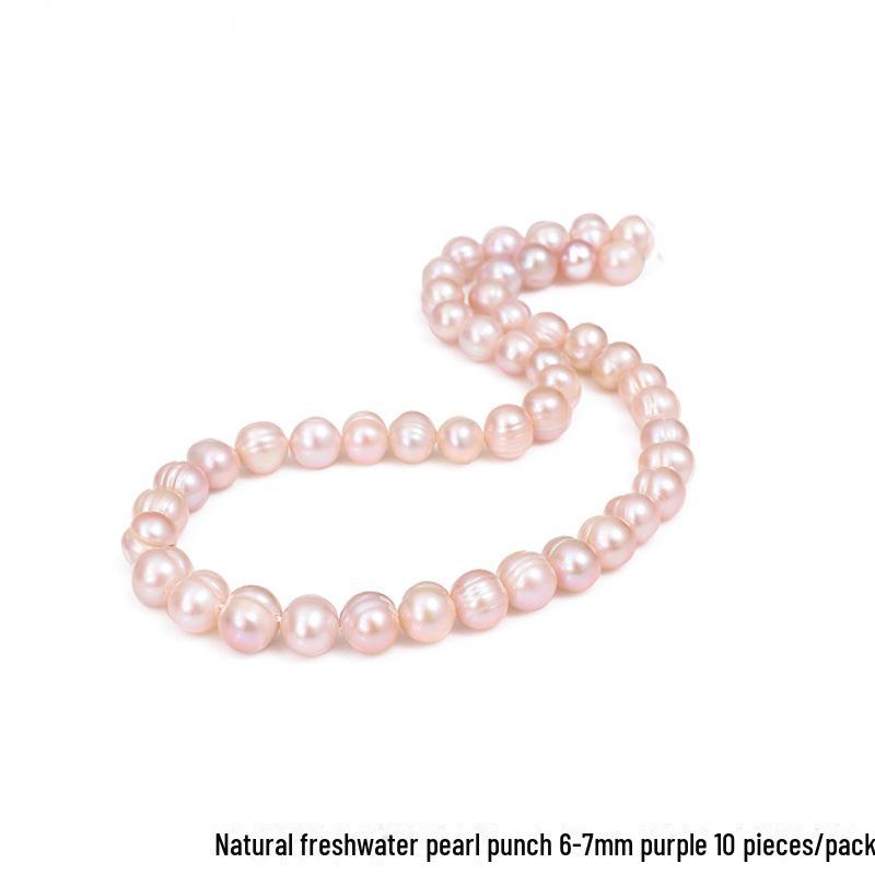 

Набор для самостоятельного изготовления украшений из жемчуга - натуральный белый и розовый жемчуг для браслетов, ожерелий, заколок и аксессуаров. 6-7mm 10 pieces/pack фиолетовый