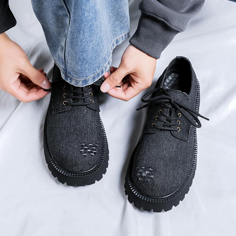 Leather shoes men's autumn design sense niche derby shoes trend casual platform big head shoes 9260-R