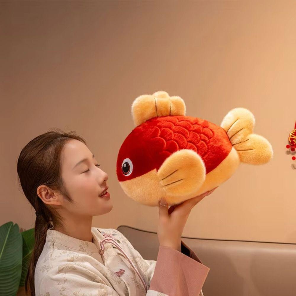 Cute Simulated Carp Fish Doll Plush Material Koi Plush Toy Goldfish Stuffed Doll  For Kids