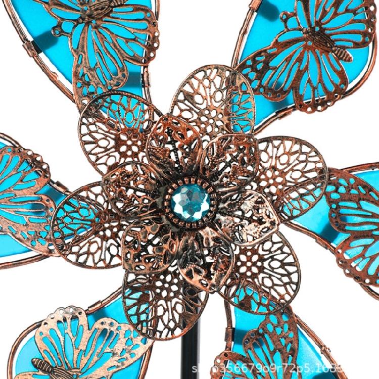 Rotating Wind Spinner Windmill Sculpture Metal Garden Art Weatherproof Yard Decoration Gift Suitable for Lawn Landscape