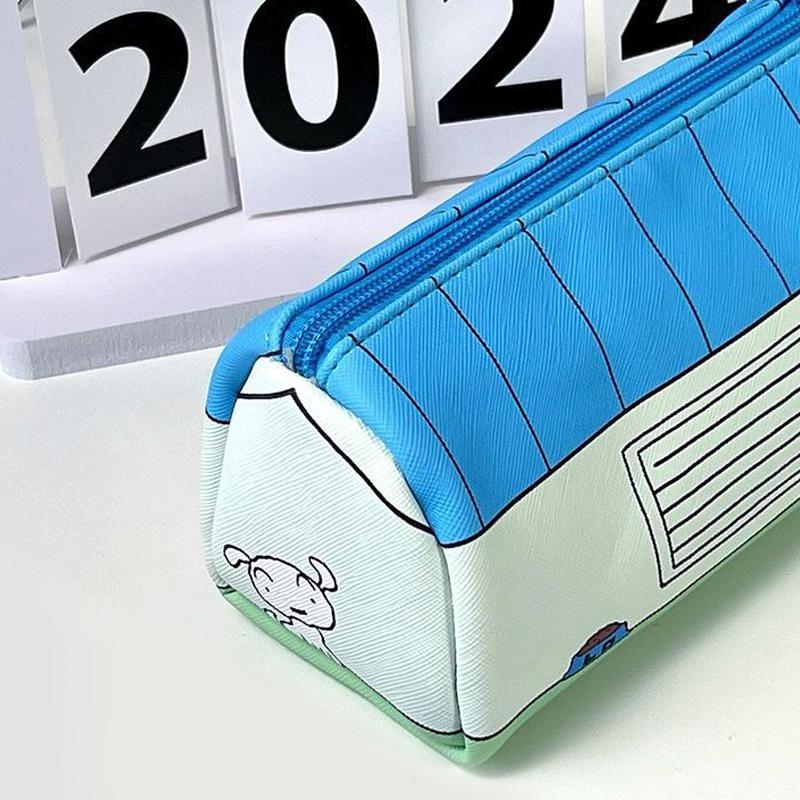 Kawaii Crayon Shin-Chan Pencil Case Large Capacity Pencil Bag Cute Anime Stationery Storage Pouch Multifunctional Cosmetic Bag