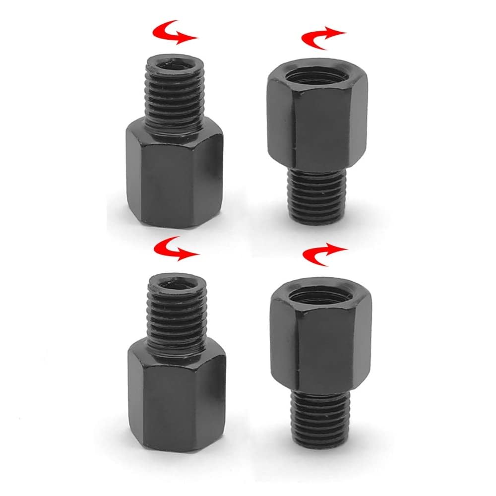 LIKENNY Motorcycle Mirror Conversion Adapter 4 Pack for Motorcycle Mirrors, Forward and Reverse Screw