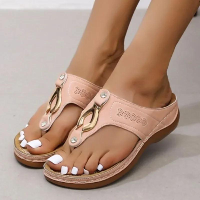 2025 New Women Slippers Summer Ladies Flip-flops Wedges Open Toe Platform Sandals Holiday Casual Slip on Beach Shoes for Women