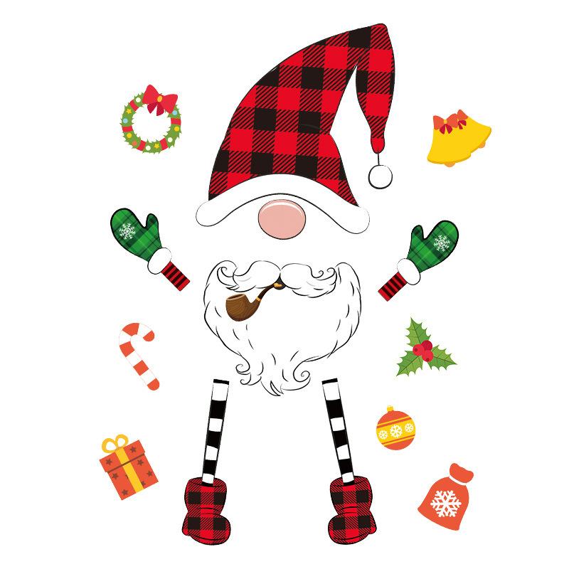 Świąteczna naklejka ścienna bałwan kreskówkowy dekoracja atmosfery świątecznej naklejka na okno szklane materiał samoprzylepny naklejka na lodówkę