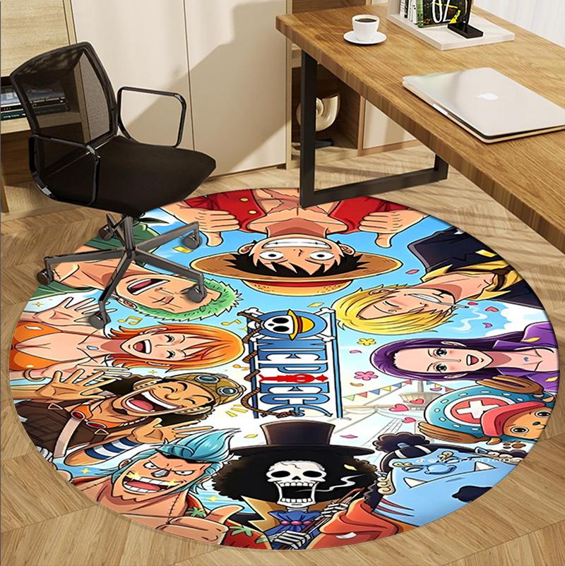 One Piece Pattern Round Rug, Indoor/Outdoor Mat, for Picnic, Gameroom, Bedroom, Office, Living Room, Home Decor Carpet, Birthday Gift
