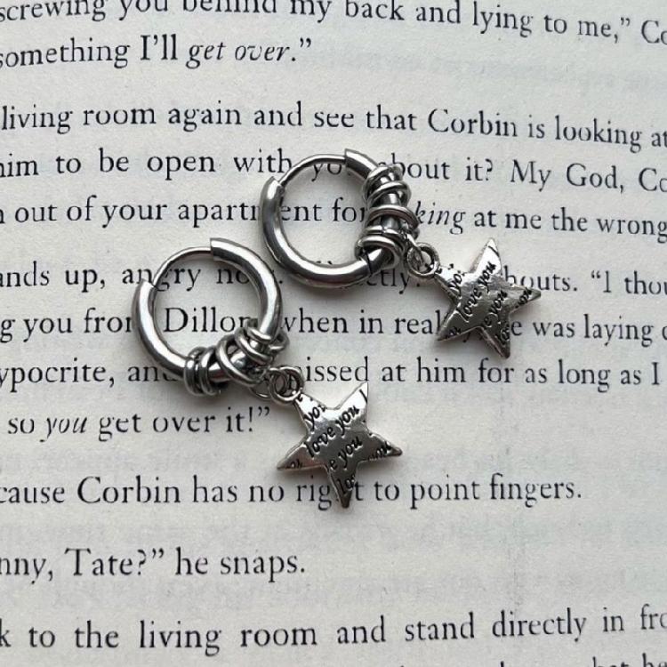 Creative Punk Star Earings Unisex Ear Jewelry Drop Earrings Star Hoop Earrings