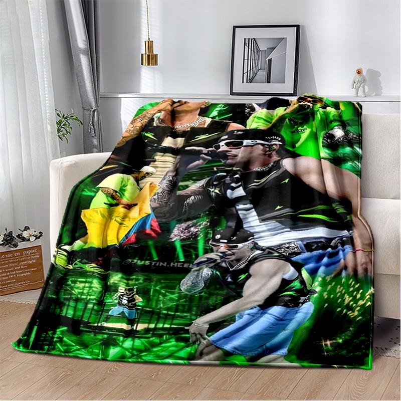 Miękki pluszowy koc 3D Feid Ferxxo Muzyka Hip Hop Pop, Koc flanelowy do salonu sypialni łóżka sofy piknikowy pokrowiec