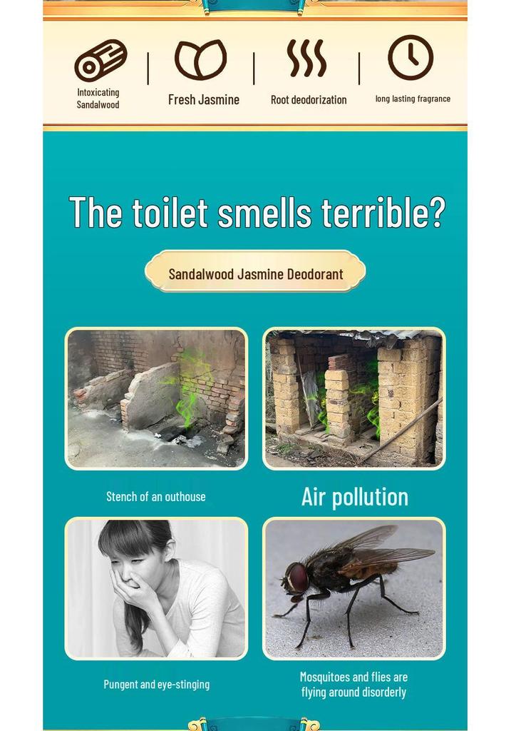 Rural Toilet Deodorizer: Odor Remover & Air Purifier for Urine and Sewage In Public and Farm Bathrooms