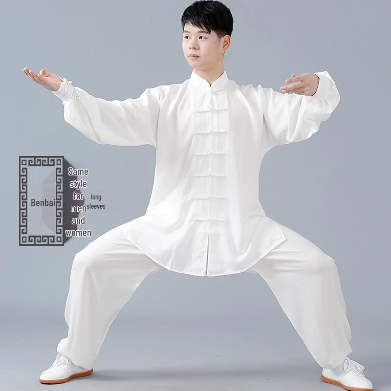 Unisex Cotton Linen Tai Chi Suit - Summer Martial Arts Practice & Competition Wear