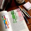 3 marcapáginas de gato acrílico 2D, marcapáginas de gato de color duradero, adecuado para lectores y amantes de los gatos, doble uso para oficina y estudio