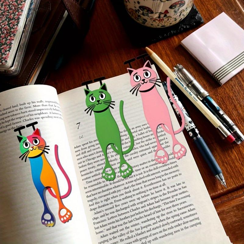 3 ks 2D akrylová kočičí záložka, odolná barevná kočičí značka do stránky, vhodná pro čtenáře a milovníky koček, dvojí použití pro kancelář a studium