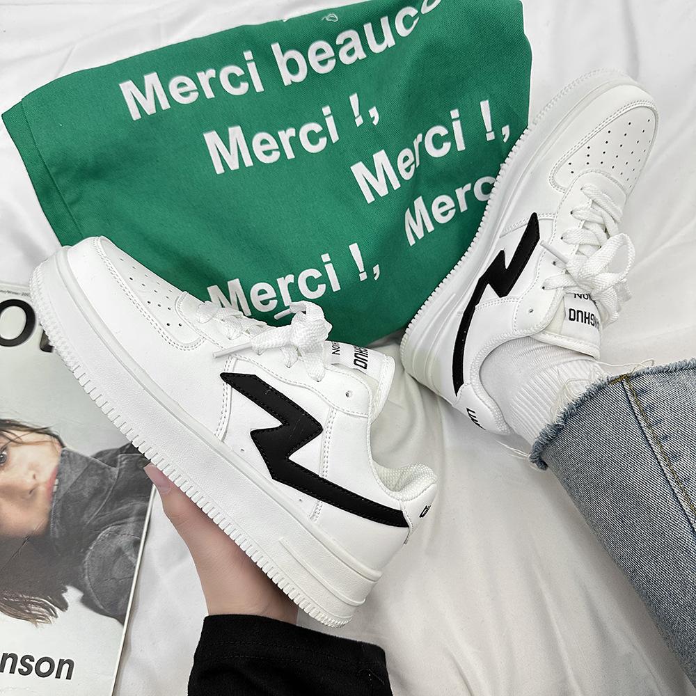 

Korean version of thick-soled heightening board shoes, white shoes, men s and women s niche national tide popular couples sports and leisure runni 36