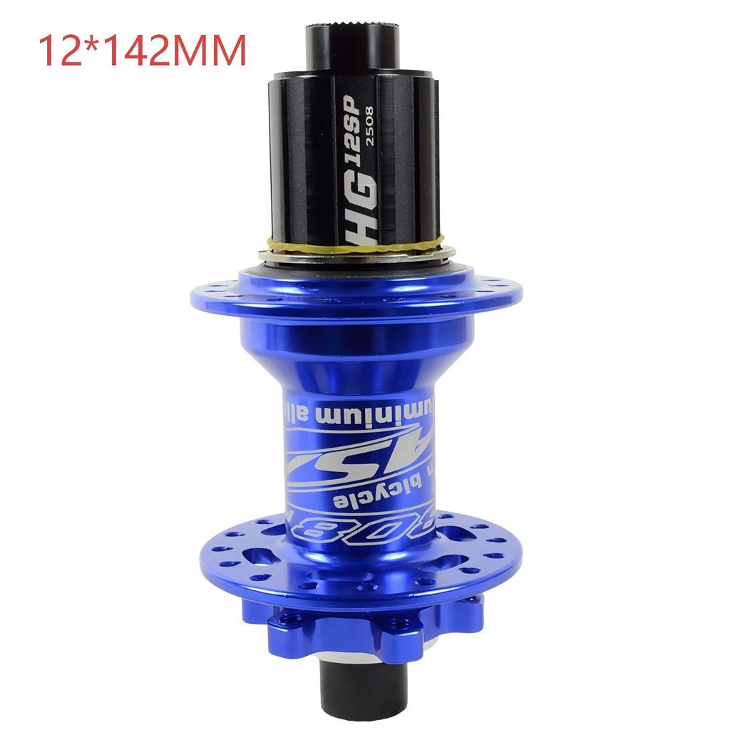 32-Hole Mountain Bike Rear Hub, Four-Bearing, Quick Release Thru-Axle, Six-Bolt Disc Brake, Six-Pawl Cassette Freehub