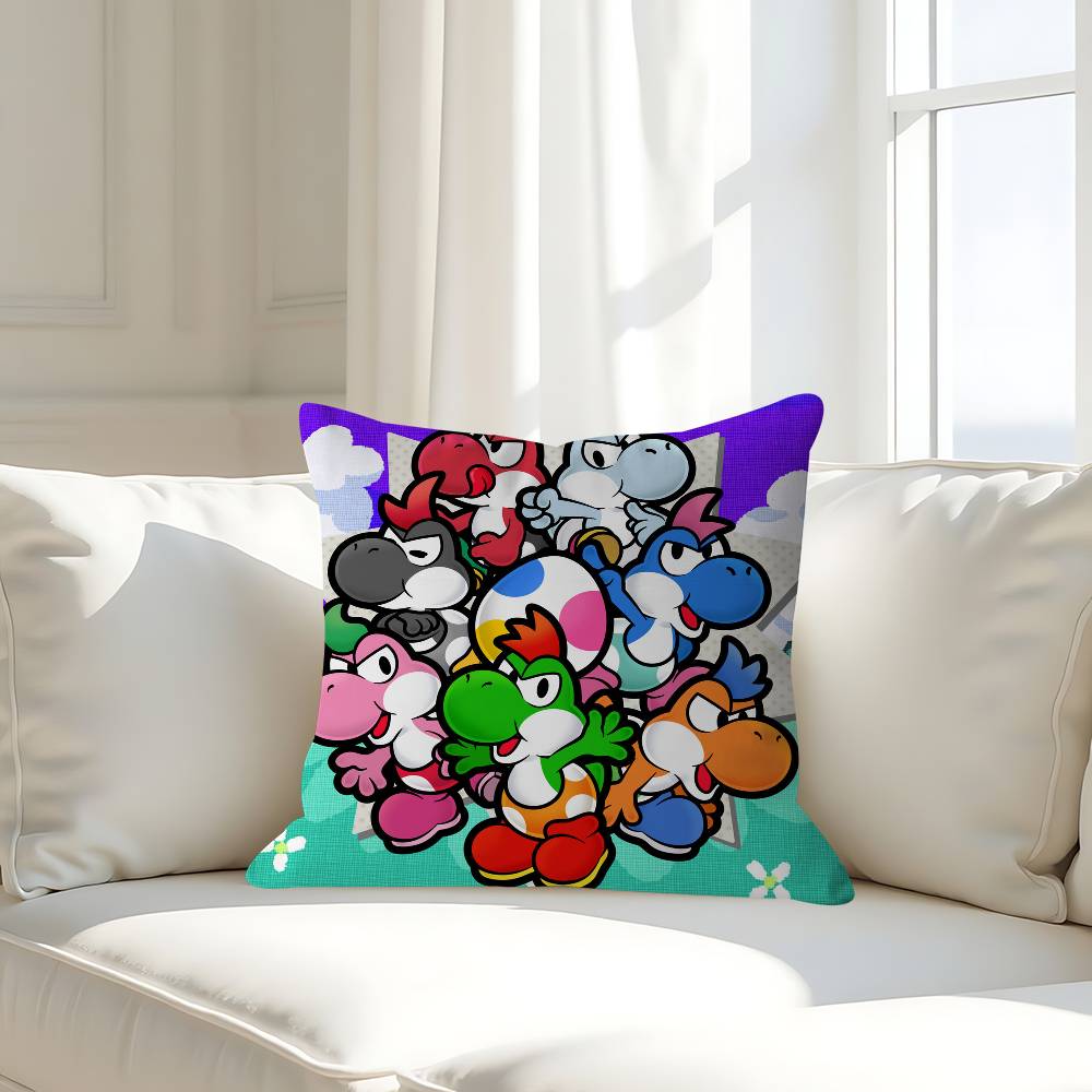 Yoshi Dinosaur Personalized Picture Text Home Decorative Pillows Household Gifts 45x45cm