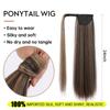 EASIHAIR Long Straight Wrap Around Clip In Ponytail Hair Extension Synthetic Pony Tail Fake Hair Brown Blonde False Afro Hairpieces Wig