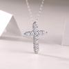 VVS Diamond Moissanite Cross Pendant Necklaces 925 Sterling Silver Jesus Cross Design Necklace Men Women Fine Jewelry