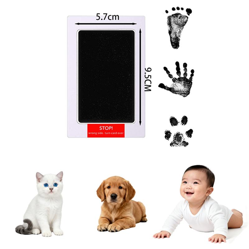 Safe Non Toxic Baby Handprint Footprint Ink Pad, Dog Or Cat Pet Owner Keepsake, DIY Inkless Nose and Pawprint Impression Making Kit