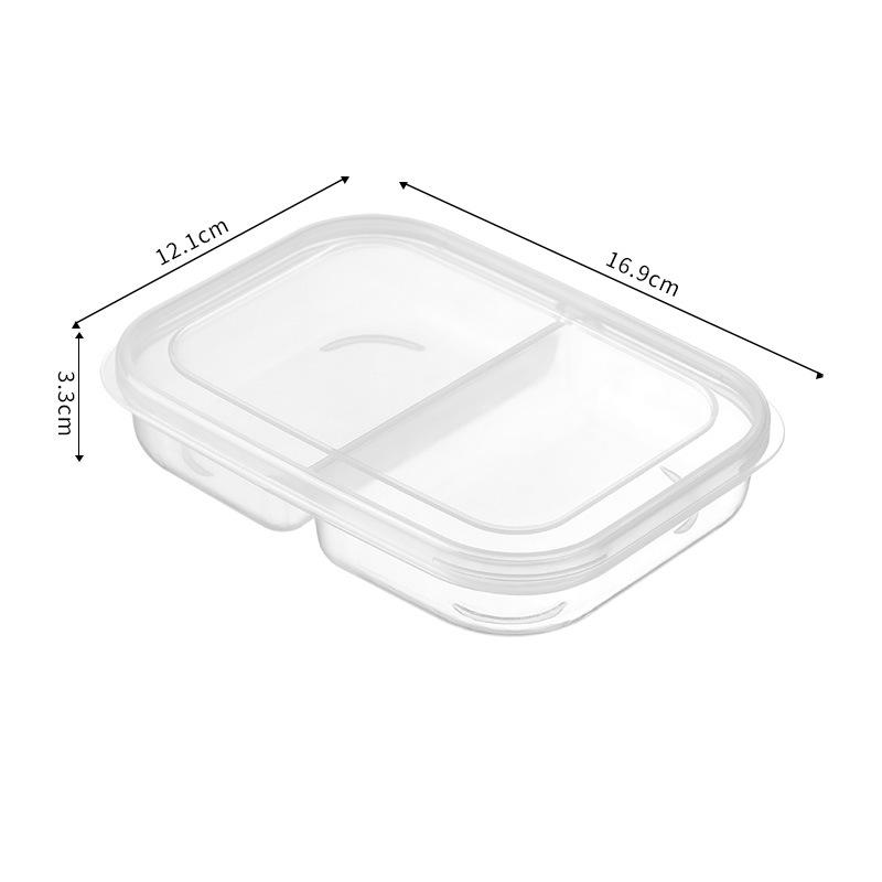 Japanese-Style Four-Grid Food Storage Box - Thickened Freshness Preserving Divider for Refrigerator/Freezer