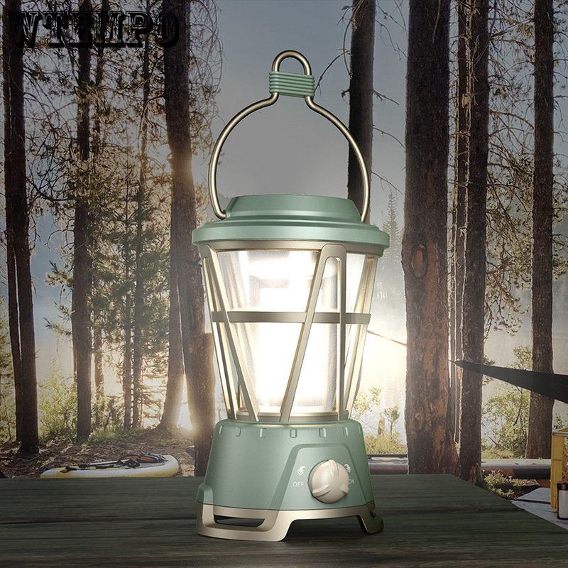 Camping Horse Lamp Outdoor Charging Flame Effect Atmosphere Lamp Retro Solar Camping Lighting
