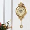 Metal Brass Living Room Wall Clock, a Modern Designer's Creative Decoration, American-style Silent Clock