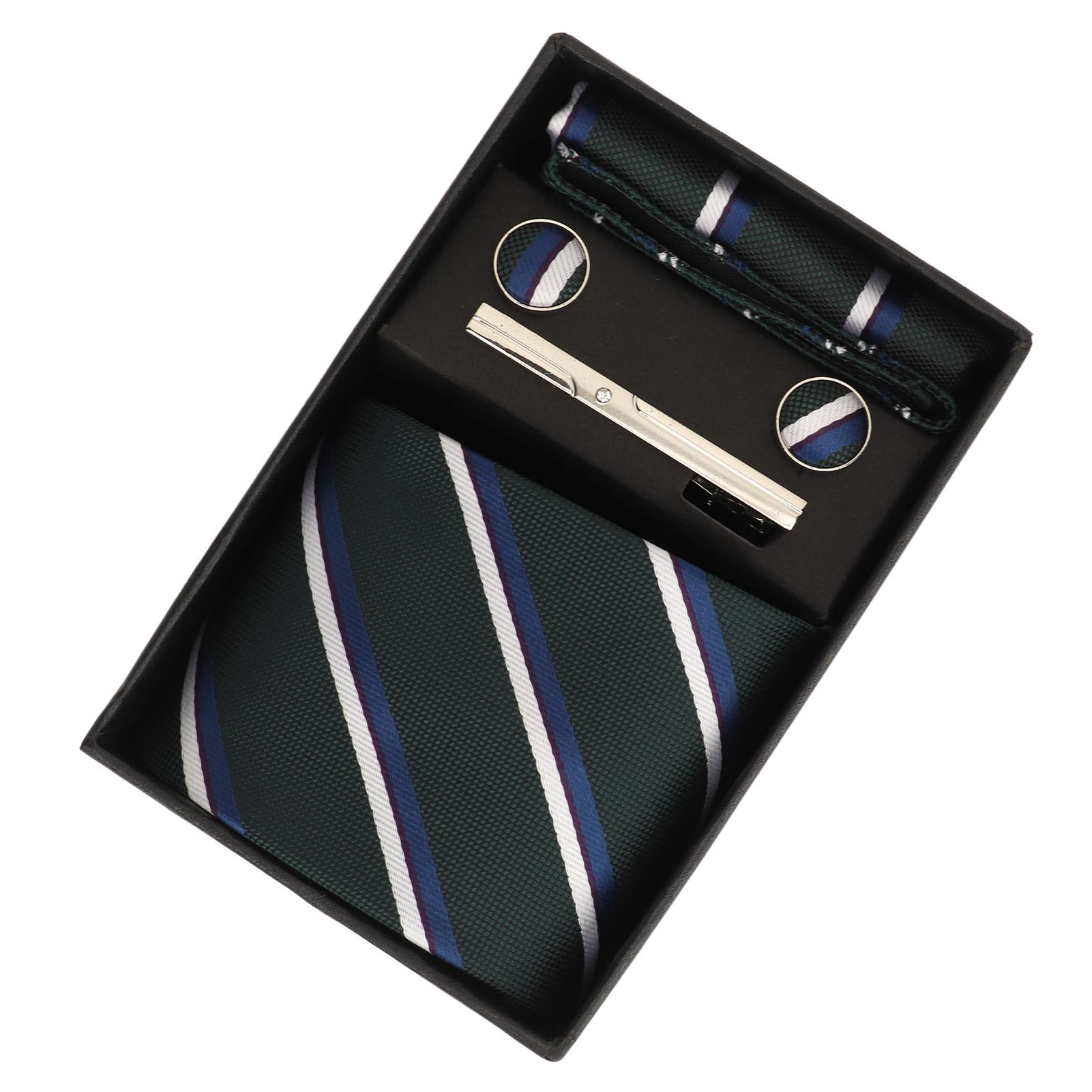 

Чоловічий Подарунковий Набір Краваток Шовкова Краватка Затискач для Краватки М яка Легка Носова Хустинка Набір Запонок Ширина 8 см для Бізнесу Зелений