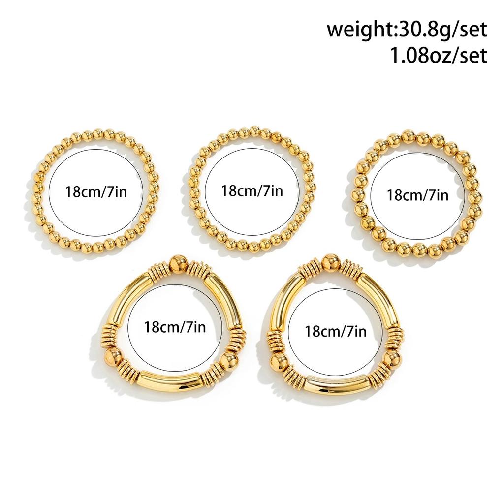 Heart Pendant Bead Stacking Bracelet Set Fashion Jewelry Minimalist Accessories Multi Layer Adjustable Bracelets for Women Girls Trend Charm Gift