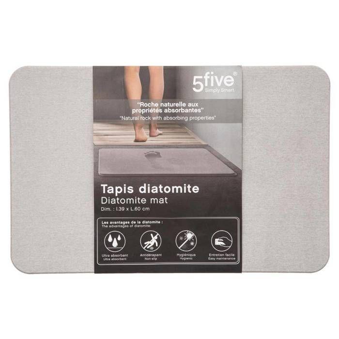 5five - tapis diatomite 39x60cm gris